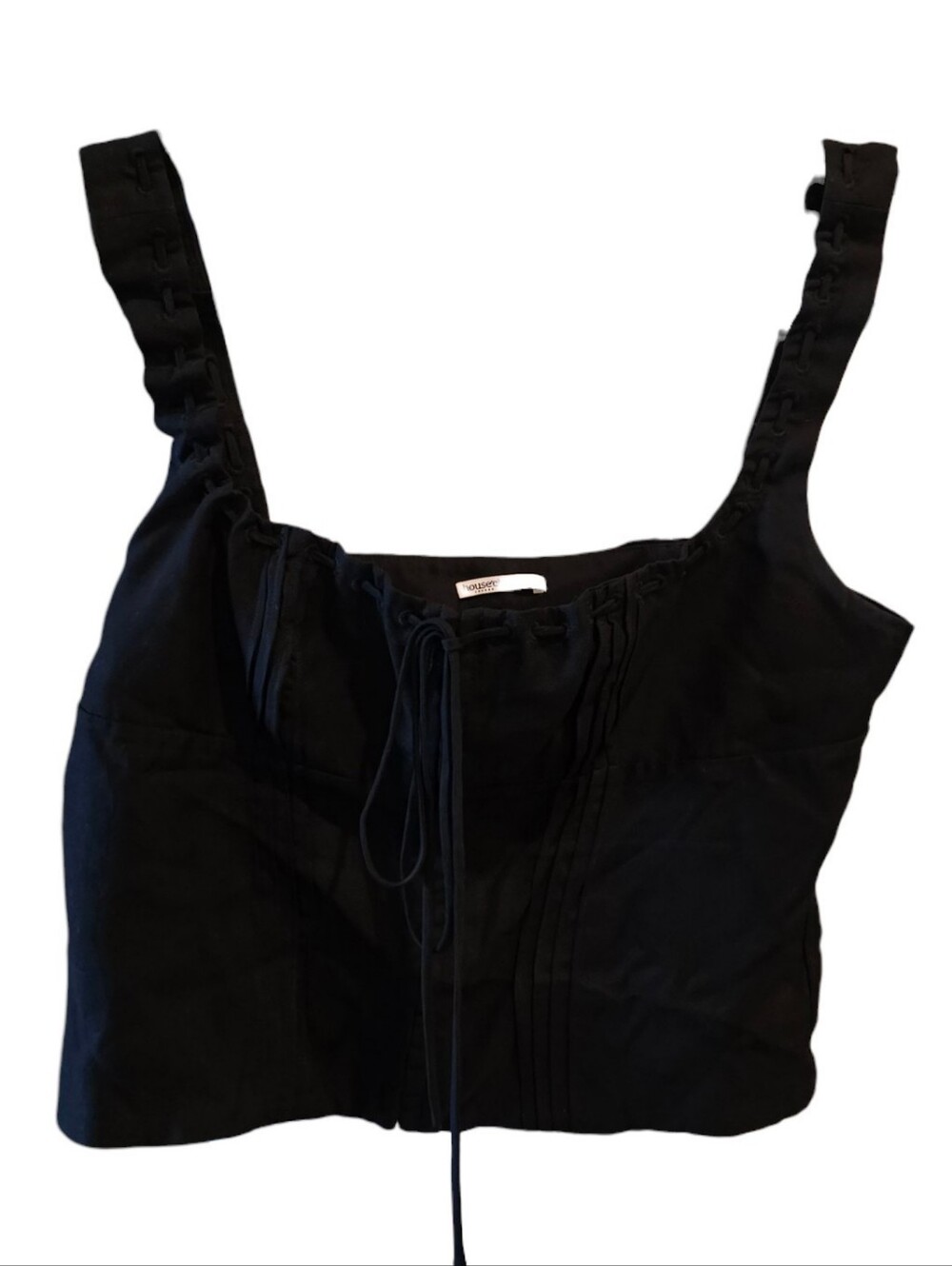 💜HOUSE OF CB Black Bustier Front Close Lace Detail Large